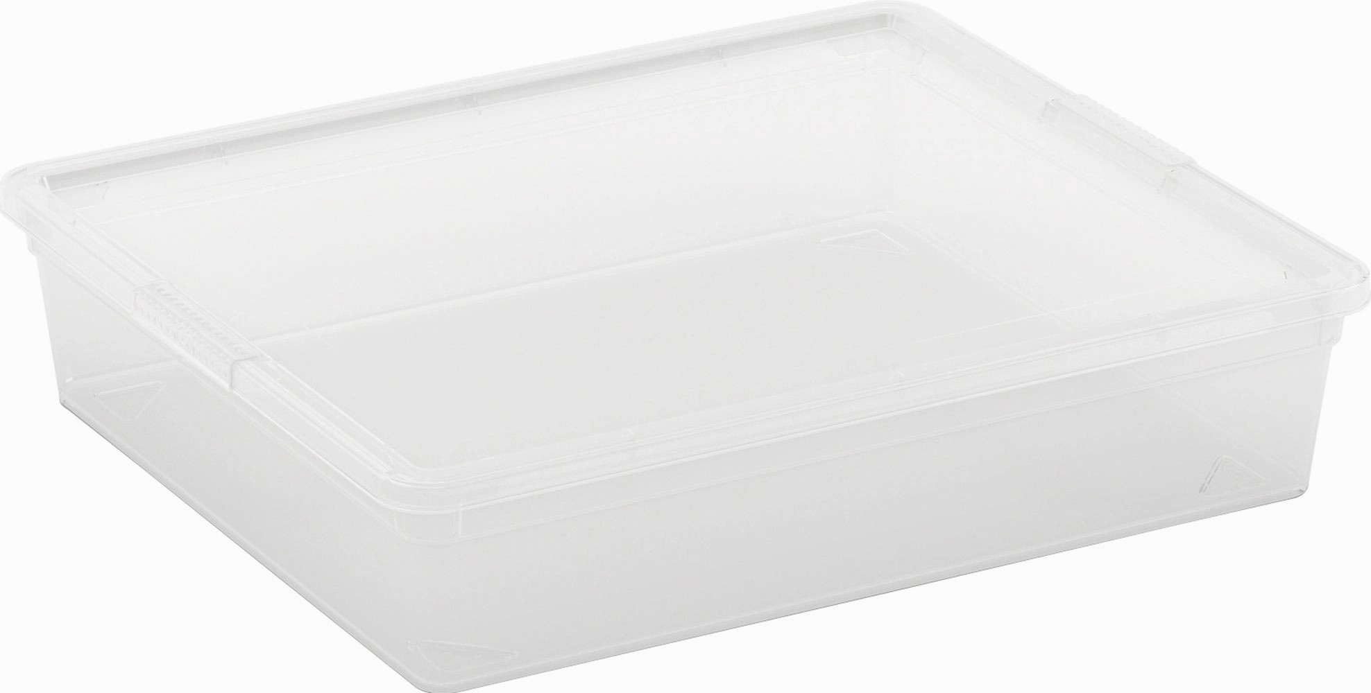 Пластиковый квадратный контейнер для хранения с крышкой Pull Box, 1 л, голубой/прозрачный